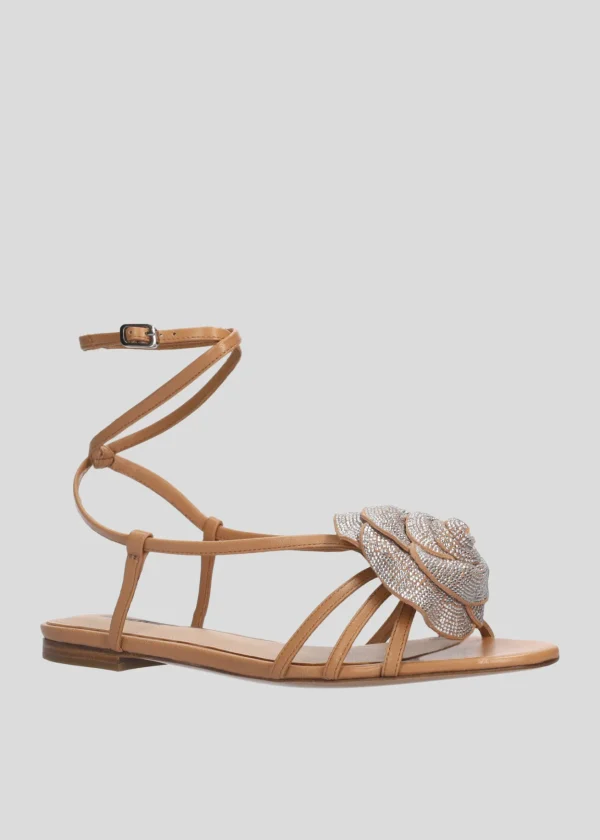 Lola Cruz Sandalia Plana-ROSE FLAT